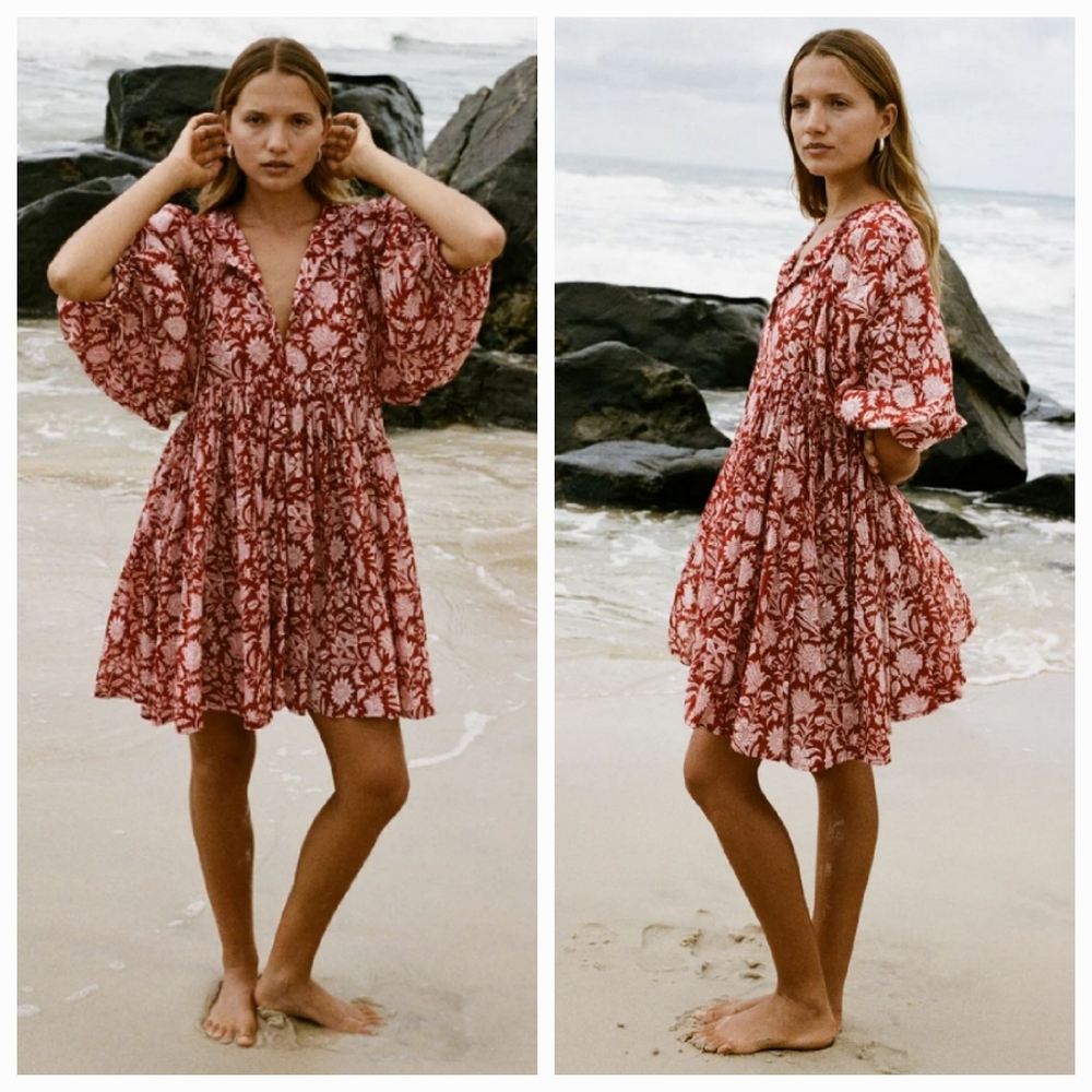 Daughters of India Red Floral Dress